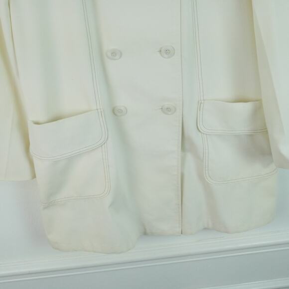 Vintage M L Peacoat 60s Mod Swing A Line Cream White Preppy Retro Spring Twee - Picture 4 of 13